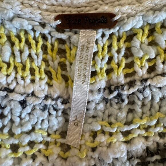 Free People Marled Songbird Long Sleeve Wool Blend Striped Sweater Size Large - Picture 7 of 9